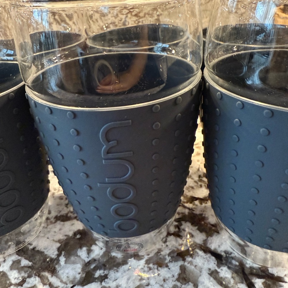 Set of Dark Grey Bodum Insulated Glasses